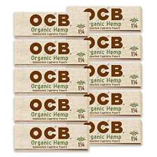 OCB Organic Hemp Rolling Paper 1 1/4 Size 1.25 Cigarette Paper (10 Booklets) picture