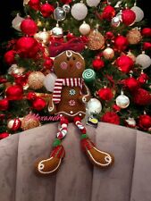 Gingerbread Girl Shelf Sitting Light Up Candy Christmas Home Decor New picture