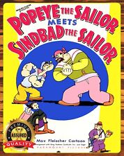 Popeye The Sailor Meets Sinbad The Sailor - 1936 - Rare - Metal Sign 11 x 14 picture