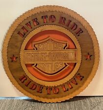 Harley Davidson Live To Ride Ride To Live Wooden Plaque picture