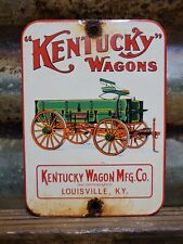 VINTAGE KENTUCKY WAGONS PORCELAIN SIGN HORSE LOUISVILLE CARRIAGE MANUFACTURING picture