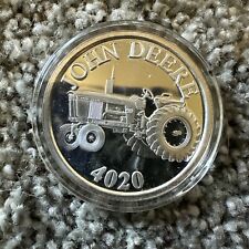 John Deere Silver Round Coin Model 4020 Tractor 1 OZ .999 Fine Silver picture