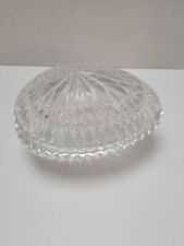 Vintage Crystal Pressed Pattern Lidded Clear Egg Trinket Dish picture