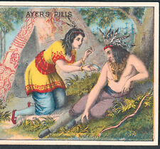 Indian Pills 19th Century Patent Medicine Cure Buffalo Tepee Village Trade Card picture