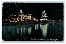 1911 Night Scene at Pier in Venice California CA Antique Postcard picture