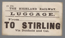 HIGHLAND RAILWAY LUGGAGE LABEL - STIRLING (A.474) from Blank picture
