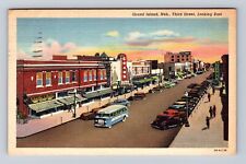 Grand Island NE-Nebraska, Third Street, Advertisement, Vintage c1951 Postcard picture