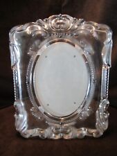 Vintage Solid Glass Picture Frame clear  free standing w/ easel 10.5”t 1970’s picture