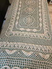 Vintage Hand Crocheted Coverlet/Tablecloth 82