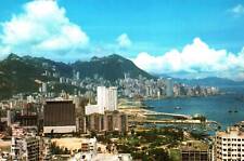 VINTAGE CONTINENTAL SIZE POSTCARD THE CAUSEWAY & MT. VICTORIA HONG KONG 1970s picture