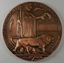 Bronze World War 1 Memorial/Death Plaque 'Dead Man's Penny' WW1 82mm Remembrance picture