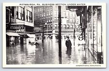 Postcard Pittsburgh PA 1936 St. Patricks' Day Flood Busines Section Woolworths picture