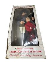Telco Motion-ettes Of Christmas Bob Cratchit Tiny Tim Lighted Animated IOB Works picture
