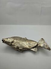 Vintage silver plated metal fish figure napkin holder Italian design home decor picture