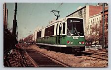 MBTA 3434 Boston University Kenmore Square Layover Boeing Trolley Train Postcard picture