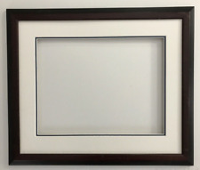 VTG Solid Wood Picture Frame~Mahogany Tone~Double Matted~White~21.5”x18” picture