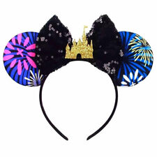 Disney Minnie Mouse The Main Attraction Castle Ears Headband Fireworks HANDMADE picture
