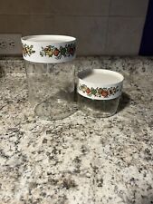PYREX 1970s Vintage Glass Canister Set Spice of Life One Has Seal picture