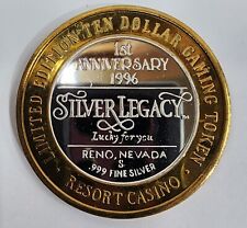 1st Anniversary Silver Legacy $10 999 Fine Silver Limited Edition Gaming Token picture
