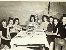XD Photo Group Photo Lovely Beautiful Women Party Dinner Smiling Smile 1940-50's picture