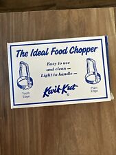 VINTAGE Kwik-Kut Ideal Food Chopper Serrated Tooth Edge Stainless Mohawk NY picture