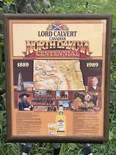 Vintage 1989 Lord Calvert Whisky Canadian North Dakota Centennial  Poster picture