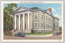 Postcard Rhode Island Westerly Town Hall & Courthouse Vintage Unposted 1940s picture