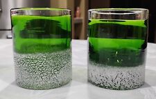 (2) Target 2014 Collection Handblown Green Frosted Candle Holders Mini Vase 4