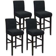 Polyester Stretch Bar Stool Covers Elastic Mid Back Chair Slipcover Black picture