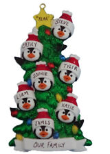 Personalized Penguin Tree Family of 7 Christmas Ornament picture