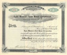Lynn Women's Club House Corp. - Stock Certificate - Clubs picture