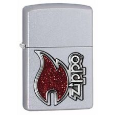 Zippo Windproof Satin Chrome Lighter With Zippo Emblem, 28847, New In Box picture