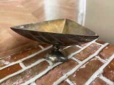 Brass triangle shape collectible bowl silver plate Namford ltd picture