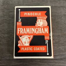 Vintage Arrco Framingham Pinochle Playing Cards Linen Finish Plastic Coat Sealed picture