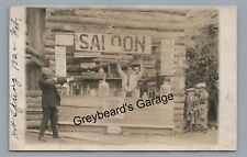 RPPC Prop Saloon Stickup Gun Fight Old Wild West Children Real Photo Postcard picture