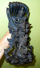Vishnu Riding Garuda Naga Antaboga 19th Cent Wood Sculpture  picture