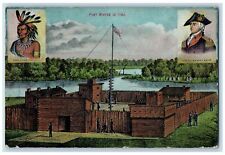 c1940s Old Fort Wayne Site Scene Fort Wayne Indiana IN Unposted Postcard picture
