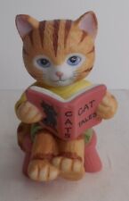 Vintage 1993 BC Ceramic Figurine Bronson Hand Painted Sitting Cat 3-1/2