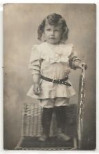 Cute little girl, Leroy Township, Michigan; Calhoun history photo postcard RPPC picture