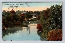 Sidney OH-Ohio, River Scene Below Water Works, Vintage Postcard picture