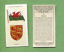 1936 JOHN PLAYER & SONS CIGARETTES NATIONAL FLAGS AND ARMS #49 WALES picture