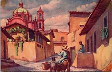 Vintage Street View Painting Of Taxco Mexico Postcard No 20  [cz] picture