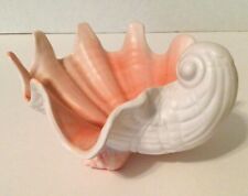 Ceramic Pink Seashell Dish Footed Shell Nautical Decor picture