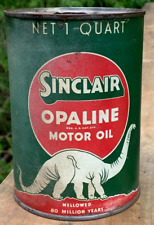 Vintage Rare Sinclair Opaline Motor Oil Can Gas with Dino sign Quart Tin Can NM picture