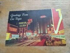 Vintage Downtown Las Vegas Casino Center Aerial View Postcard  picture