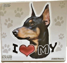 I Love My Doberman Pinscher Dog Plastic Decal Sticker Indoor Outdoor Vehicle 4