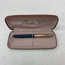 Vintage Parker 51 Gold & Dark Blue Fountain Pen 1950’s with Case *Read picture