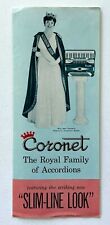 1950s Coronet Accordion Slim Line Look Vtg Brochure Royal Family Princess Queen picture