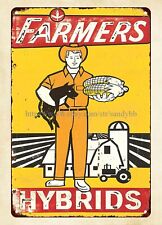vintage garage home metal signs FARMERS HYBRIDS metal tin sign picture