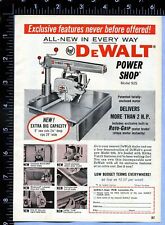 1959 Vintage Magazine Page Ad DeWalt Power Shop Model 925 picture